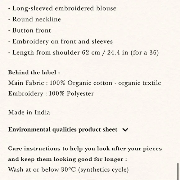 SEZANE Yellow Ecru Pink Striped Floral Embroidered Button Down Aina Blouse Shirt - Picture 14 of 16